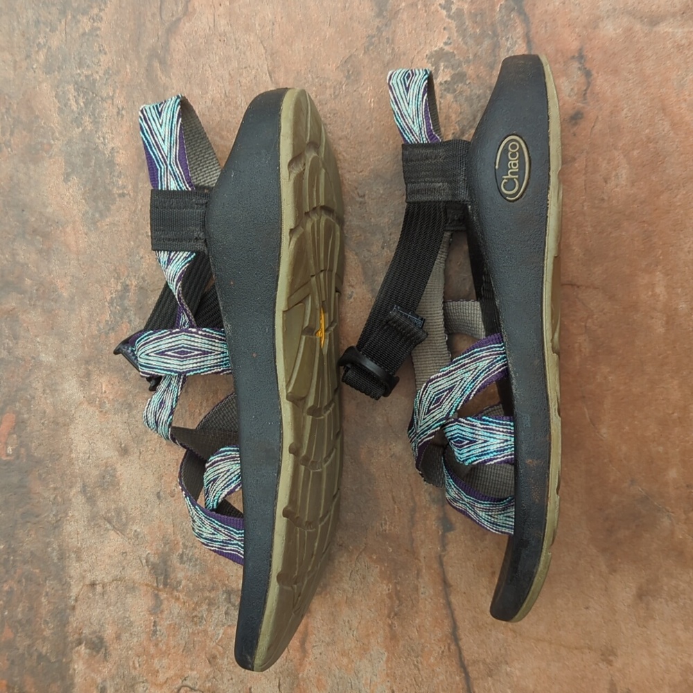CHACO ZX2 Classic Yampa Hiking Comfort Sport Sandals Blue Chevron Women’s size 6 - Picture 2 of 6
